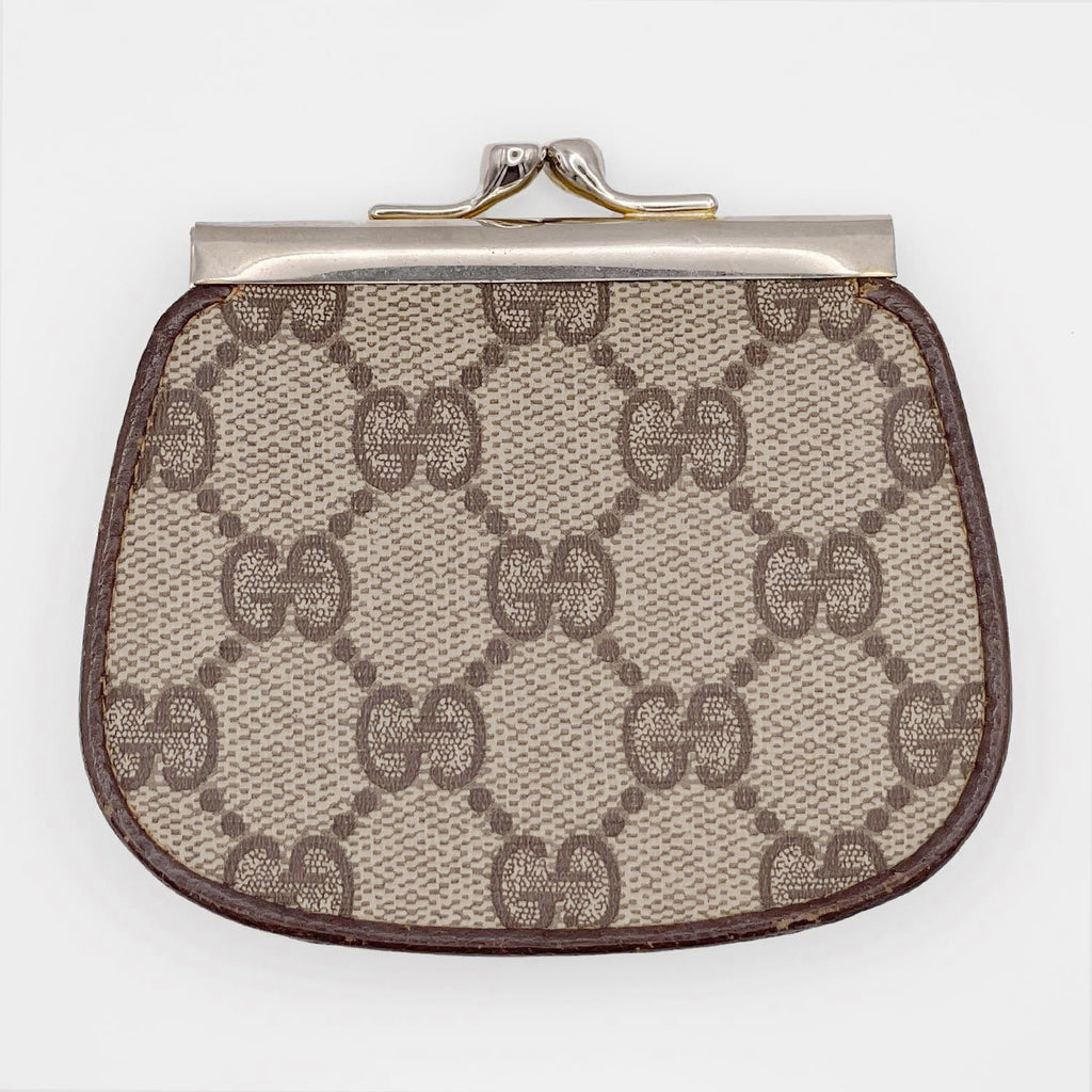GUCCI GGキャンバス コインケース ガマ口 オールド ヴィンテージ