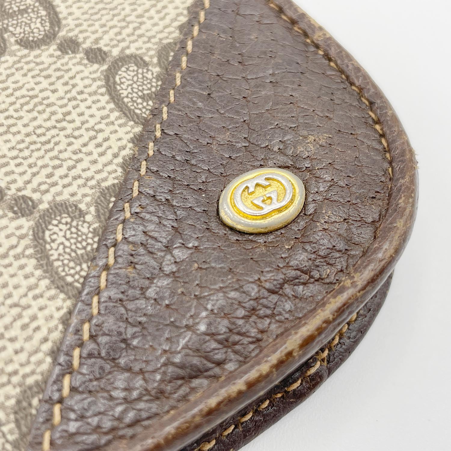 GUCCI GGキャンバス コインケース ガマ口 オールド ヴィンテージ