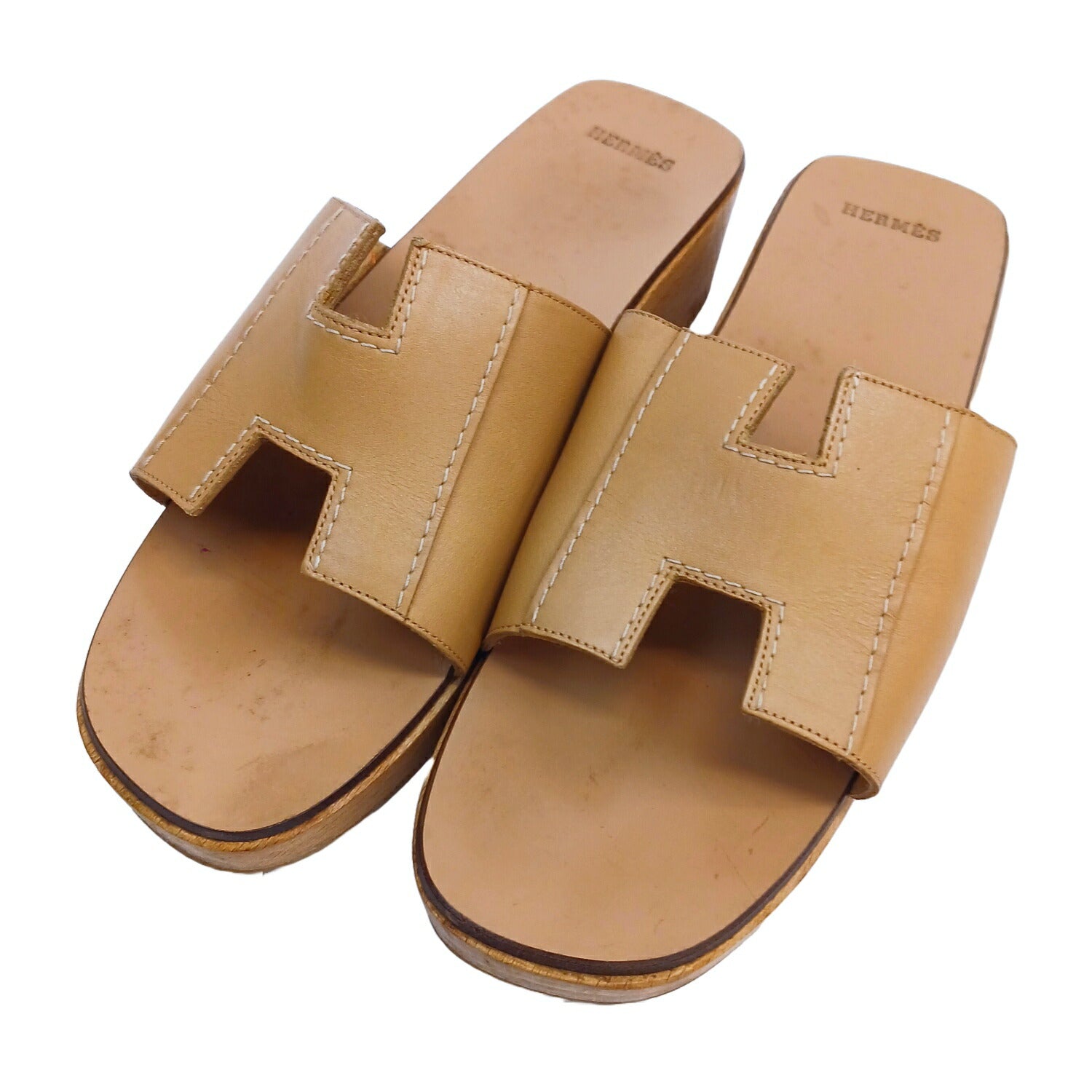 HERMES エルメス レッド H サンダル ミュール スリッパ ケブラール