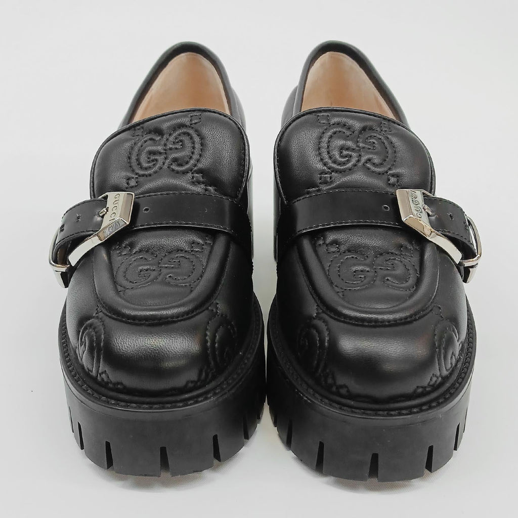美品 GUCCI グッチ GGマテラッセ 厚底ローファー サイズ36 モカシン レディース