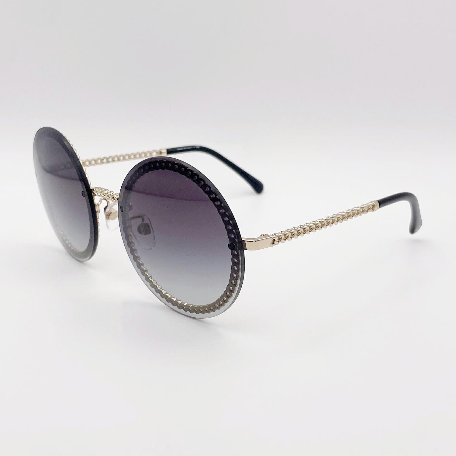CHANEL シャネル 4245 125/6S サングラス グラスチェーン付 パール レザー