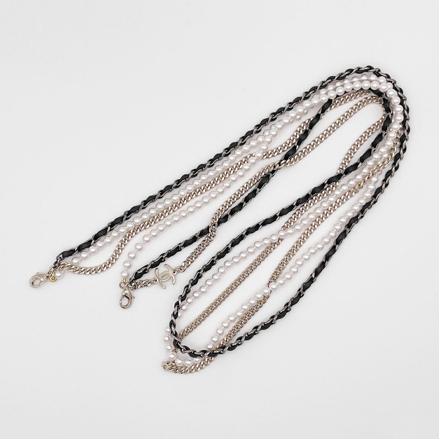 CHANEL シャネル 4245 125/6S サングラス グラスチェーン付 パール レザー