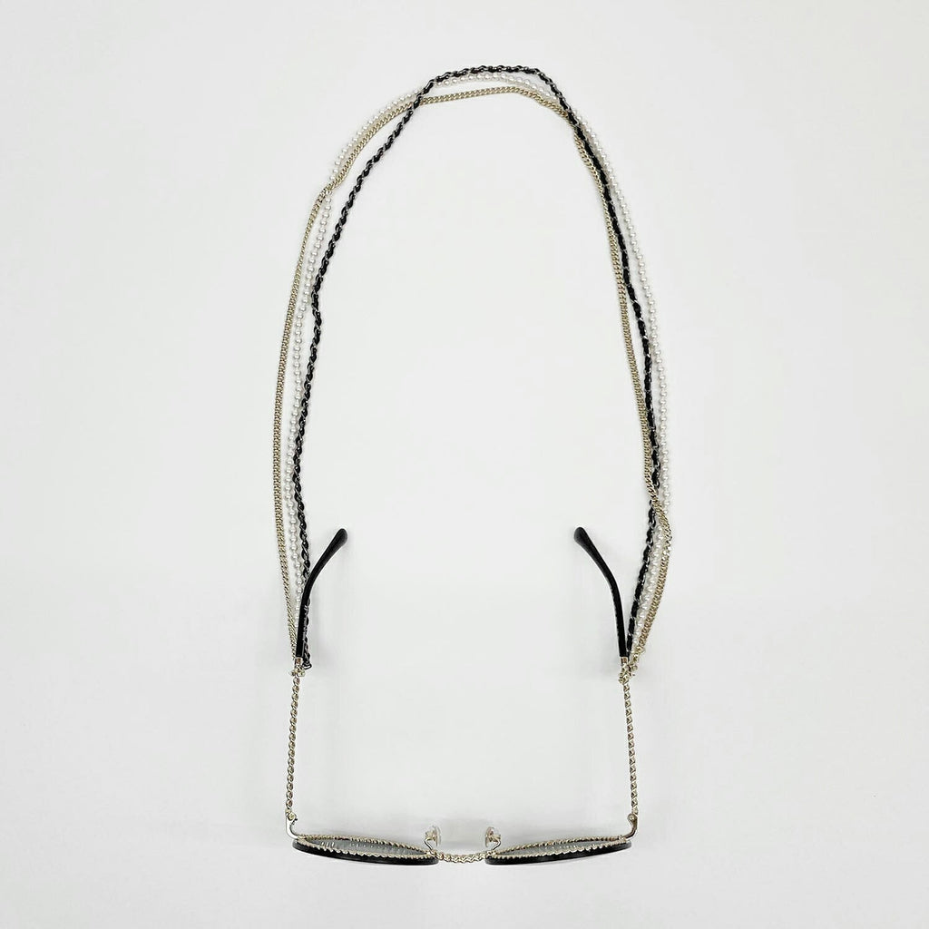 CHANEL シャネル 4245 125/6S サングラス グラスチェーン付 パール レザー