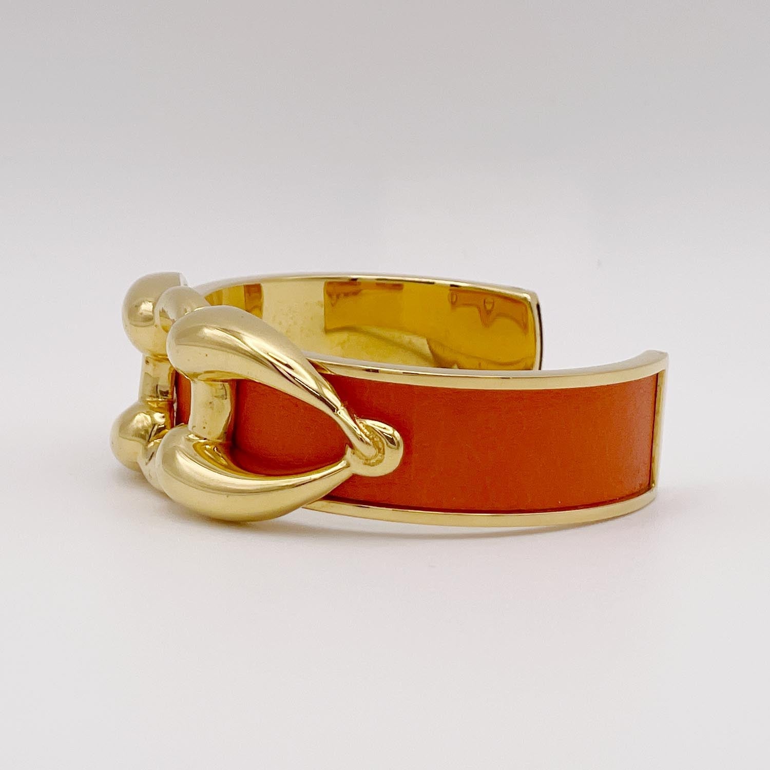 HERMES エルメス カフバングル メタル×レザー ブレスレット ヴィンテージ