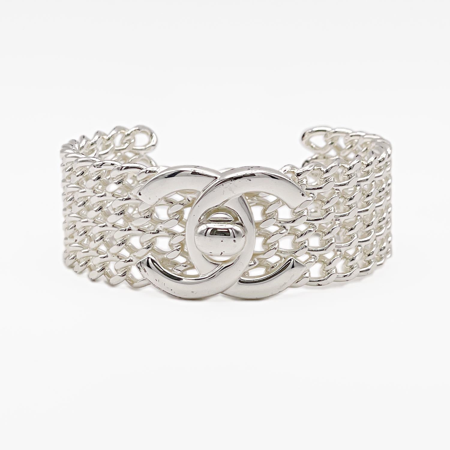 CHANEL シャネル バングル メッシュ ココマーク ターンロック ブレスレット 97A ヴィンテージ