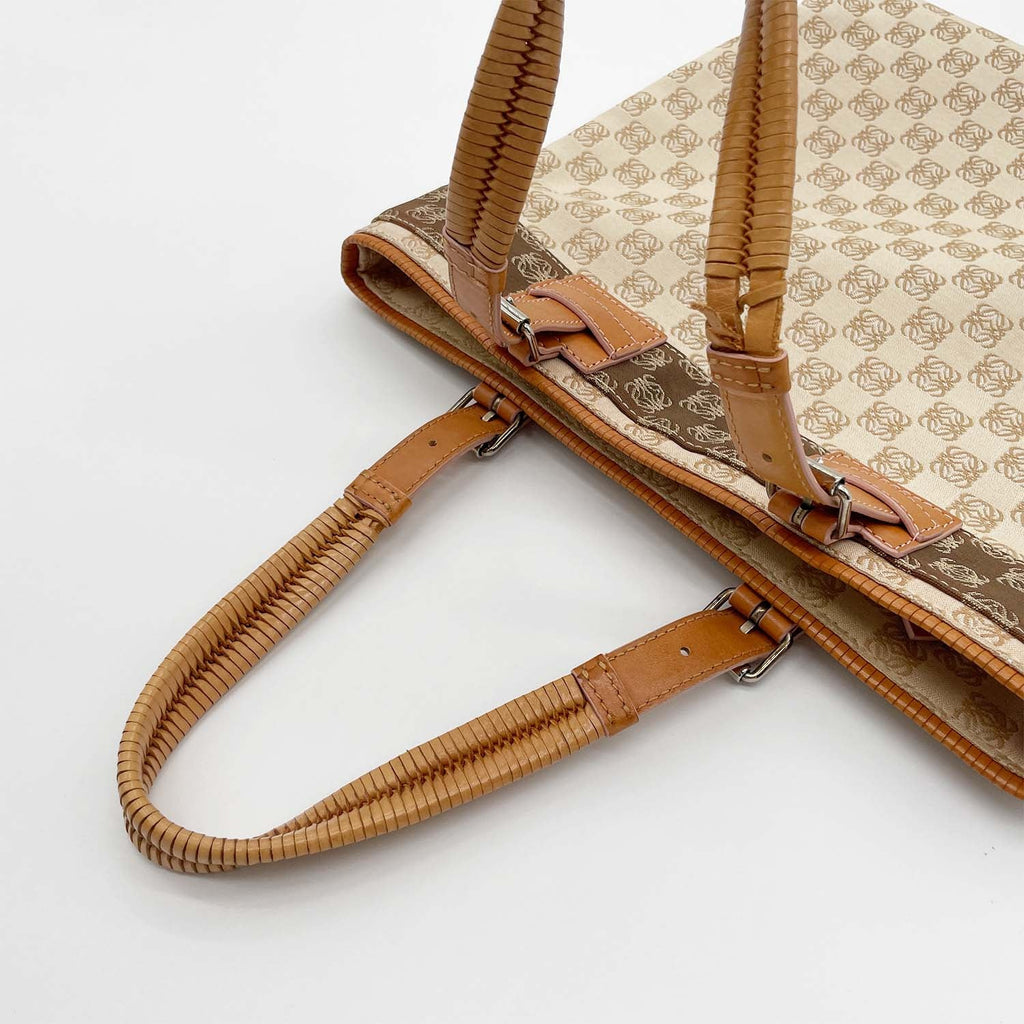 LOEWE ロエベ アナグラム ミニエビデンス キャンバス トートバッグ レッスン お稽古