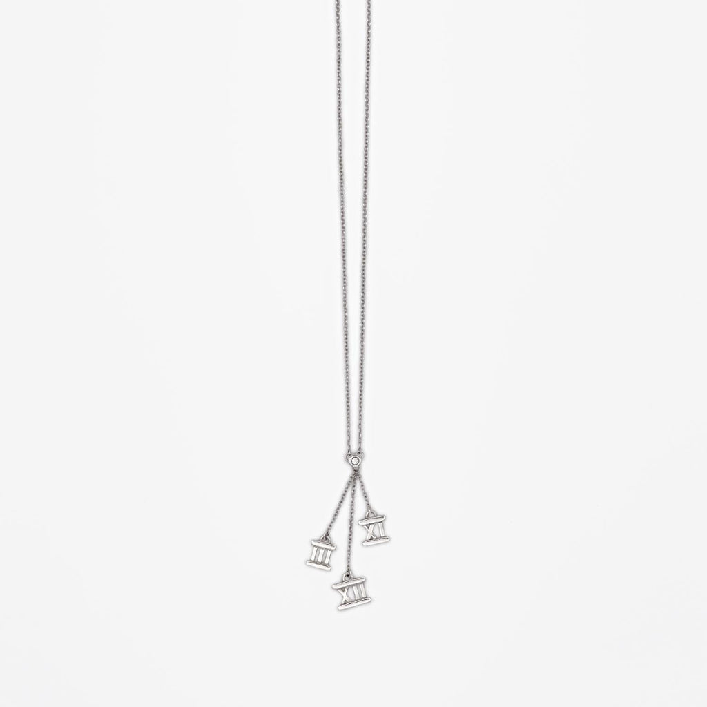 Tiffany&Co. 925 ティファニー アトラス 3シンボル 1Pダイヤ ネックレス