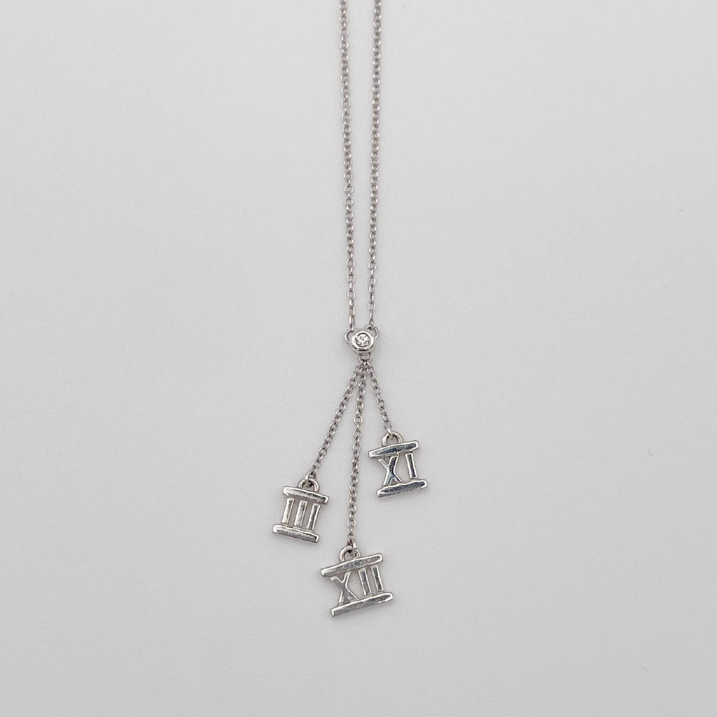 Tiffany&Co. 925 ティファニー アトラス 3シンボル 1Pダイヤ ネックレス