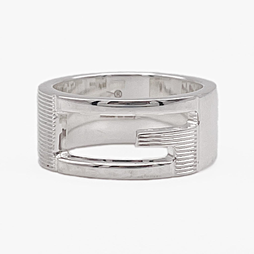 美品 GUCCI グッチ 8号 カットアウトG リング SV925