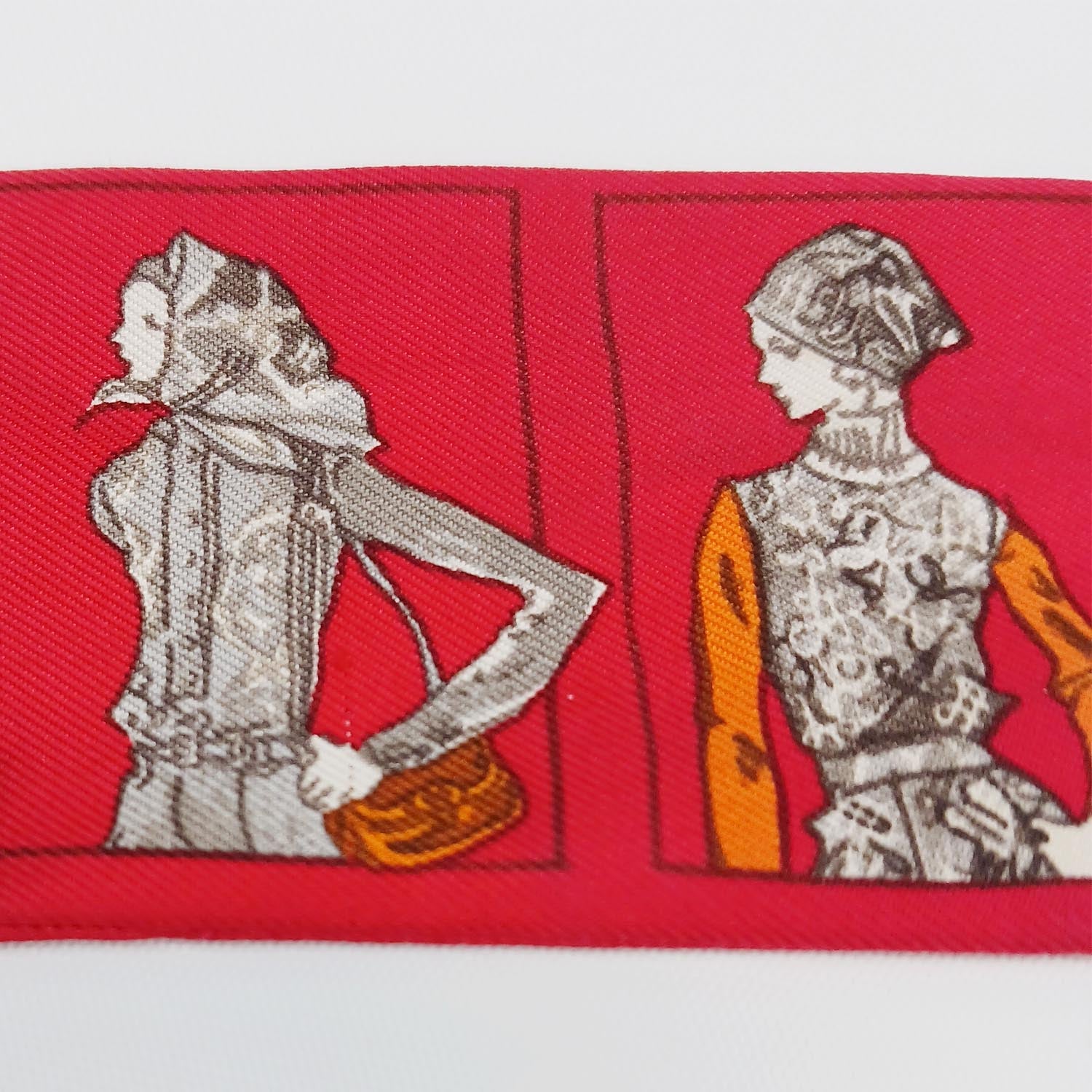 HERMES エルメス ツイリー H柄 パリジェンヌ リバーシブル スカーフ レッド
