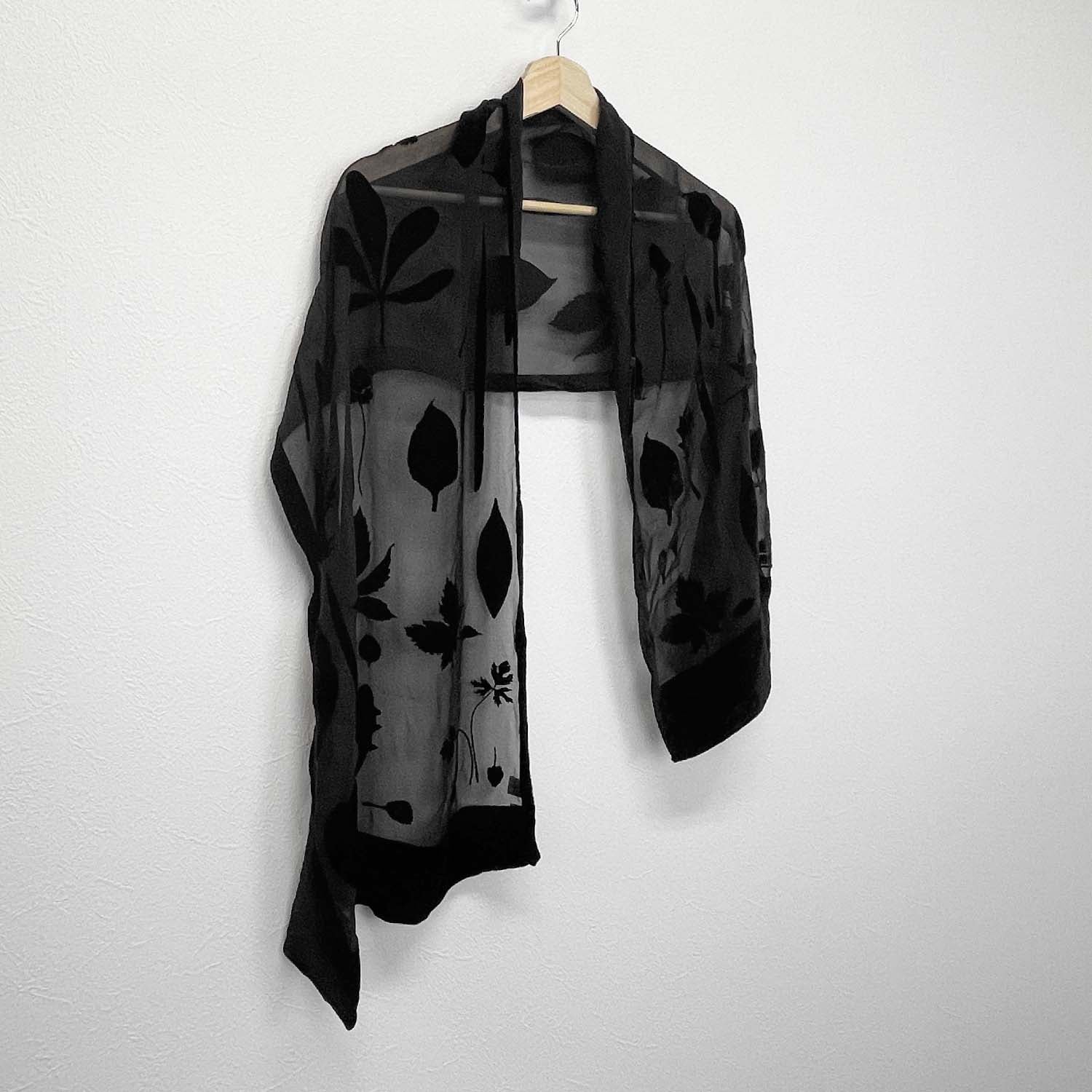 Salvatore Ferragamo フェラガモ 160cm×42cm ストール ベロア シースルー