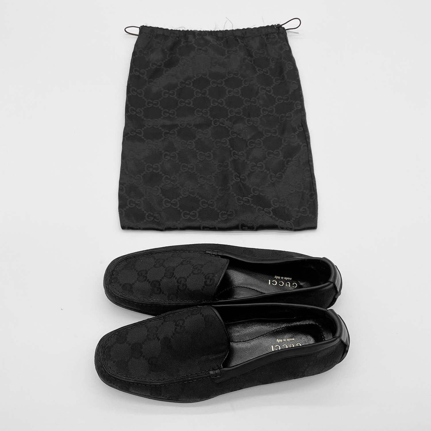 GUCCI グッチ GGキャンバス ドライビングシューズ ブラック 35 1/2 22.5cm