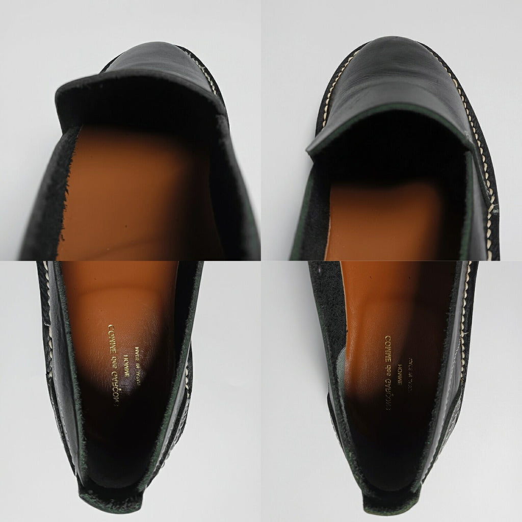 COMME des GARCONS オム レザー スリッポン フラットシューズ 26cm