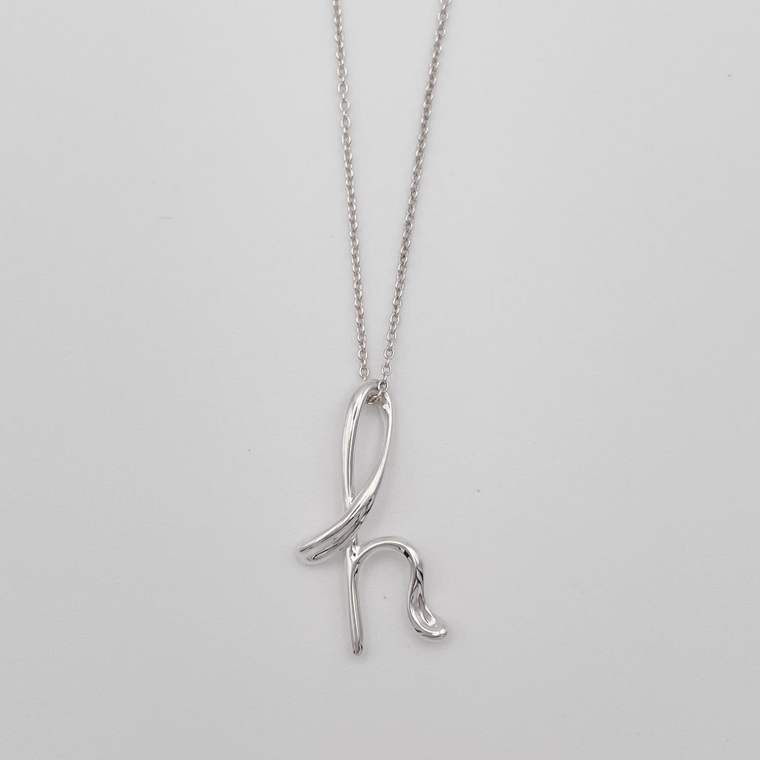 Tiffany&Co. ティファニー レターｈ ネックレス ペンダント SV925 新品仕上済