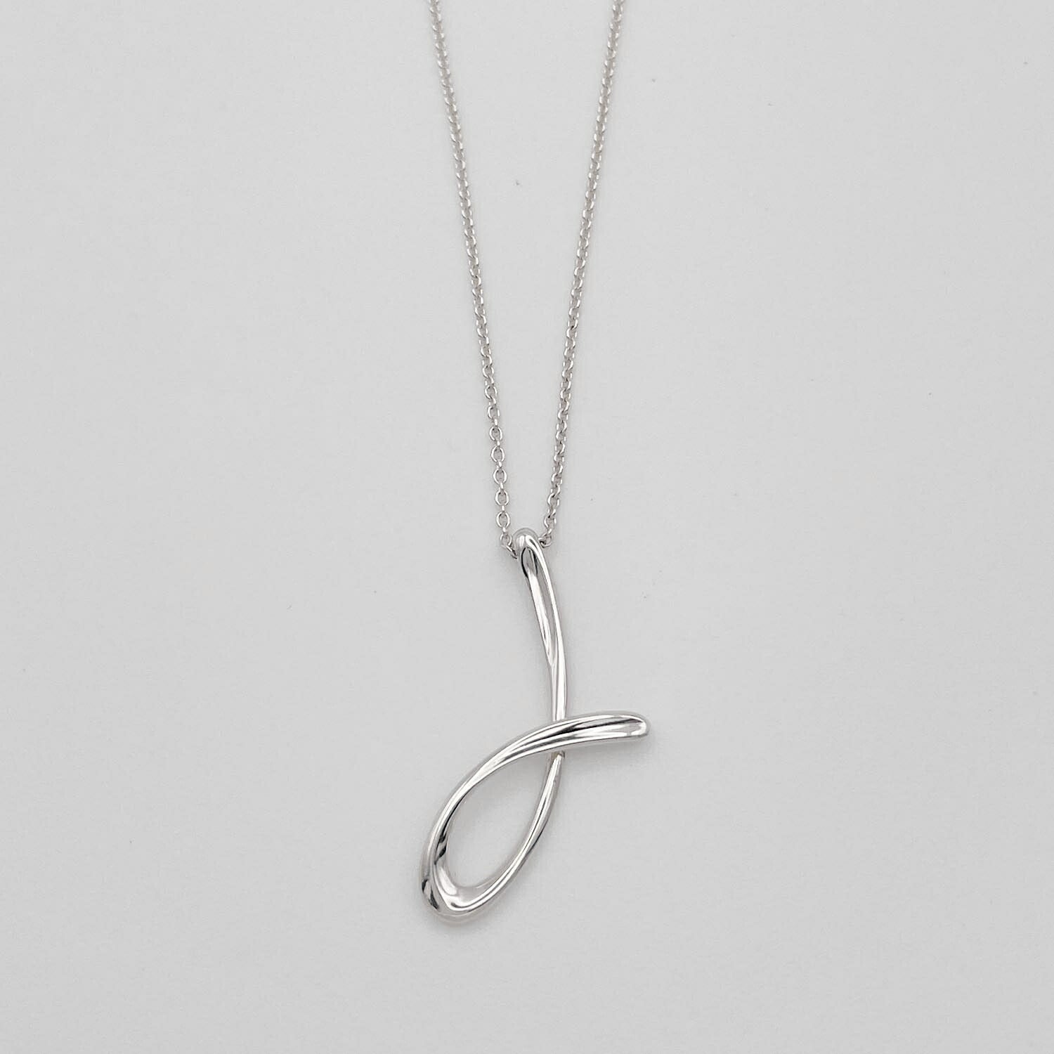 美品 Tiffany&Co. ティファニー レターJ イニシャル ネックレス 925