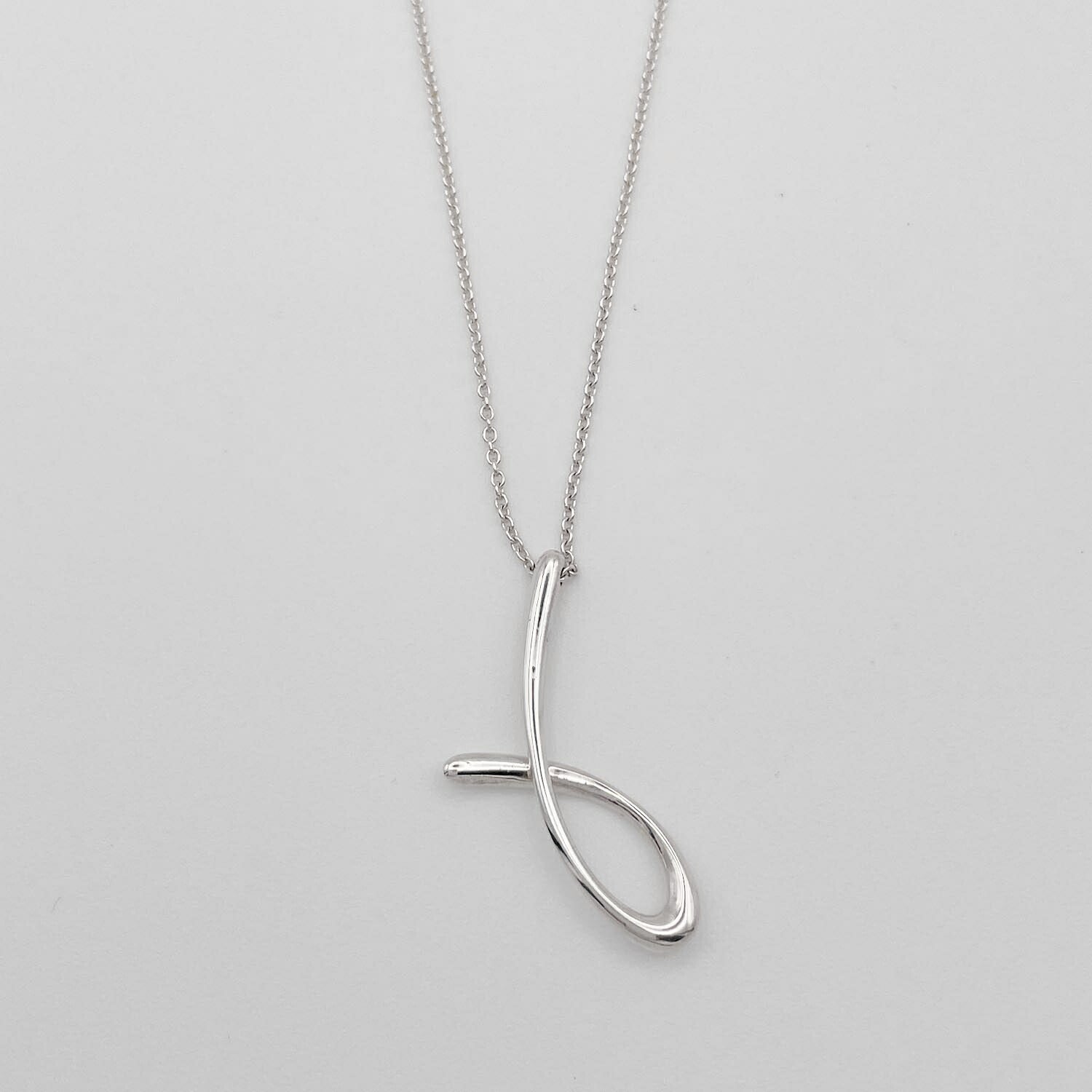 美品 Tiffany&Co. ティファニー レターJ イニシャル ネックレス 925