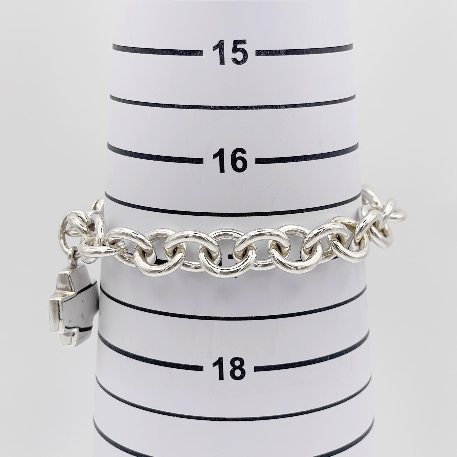 美品 Tiffany&Co. ティファニー ブレスレット 17cm ローマンクロス チェーン SV925