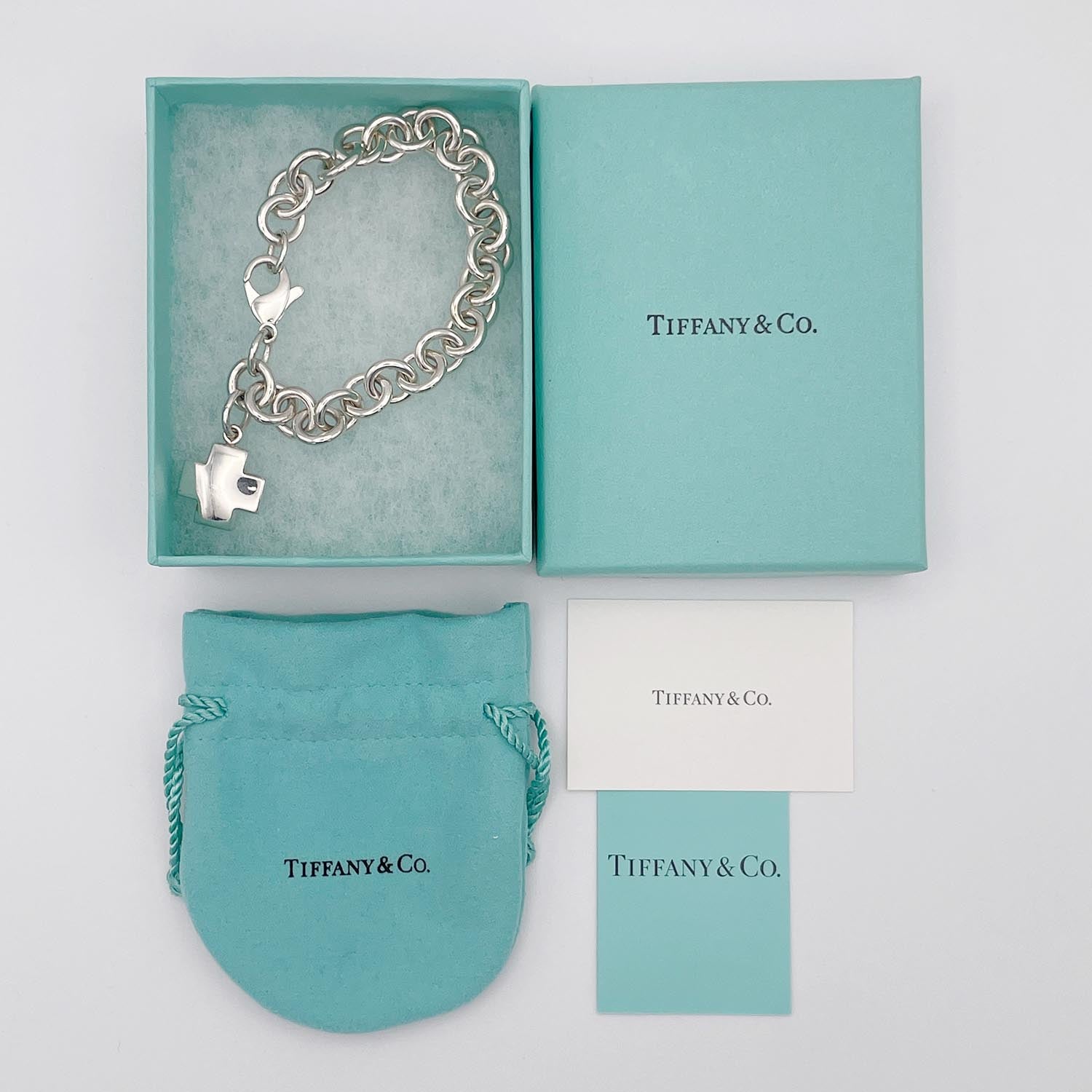 美品 Tiffany&Co. ティファニー ブレスレット 17cm ローマンクロス チェーン SV925