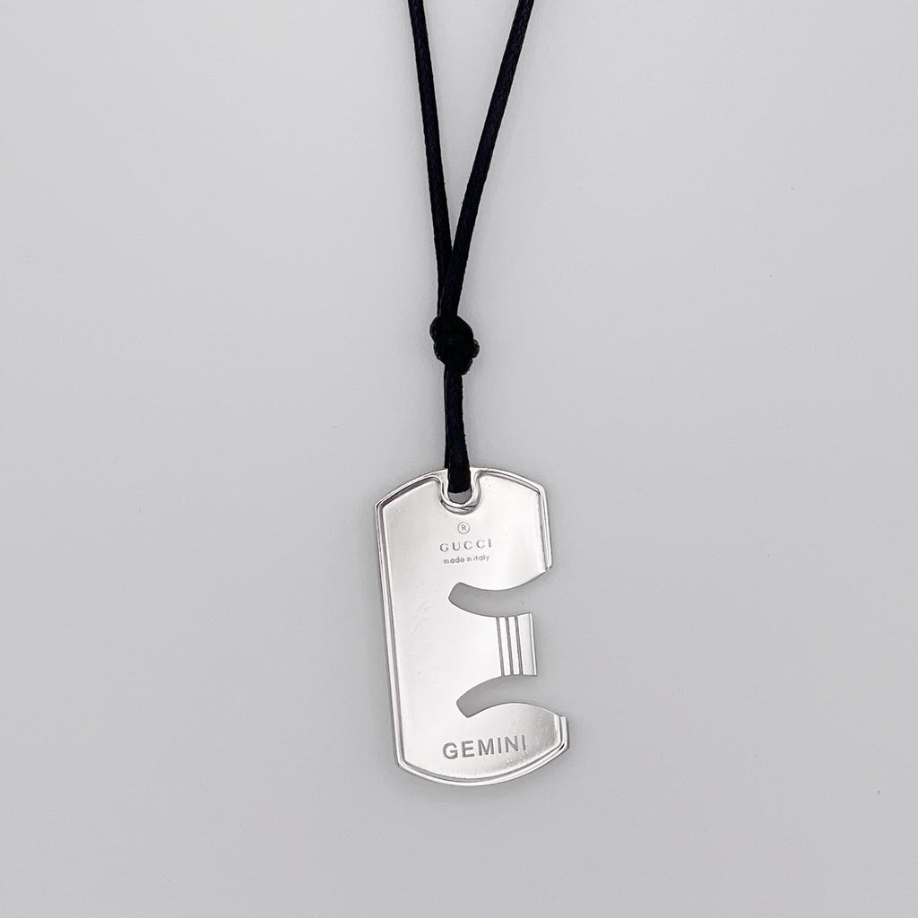 GUCCI グッチ 星座 ネックレス ドッグタグ SV925 シルバー 双子座 GEMINI