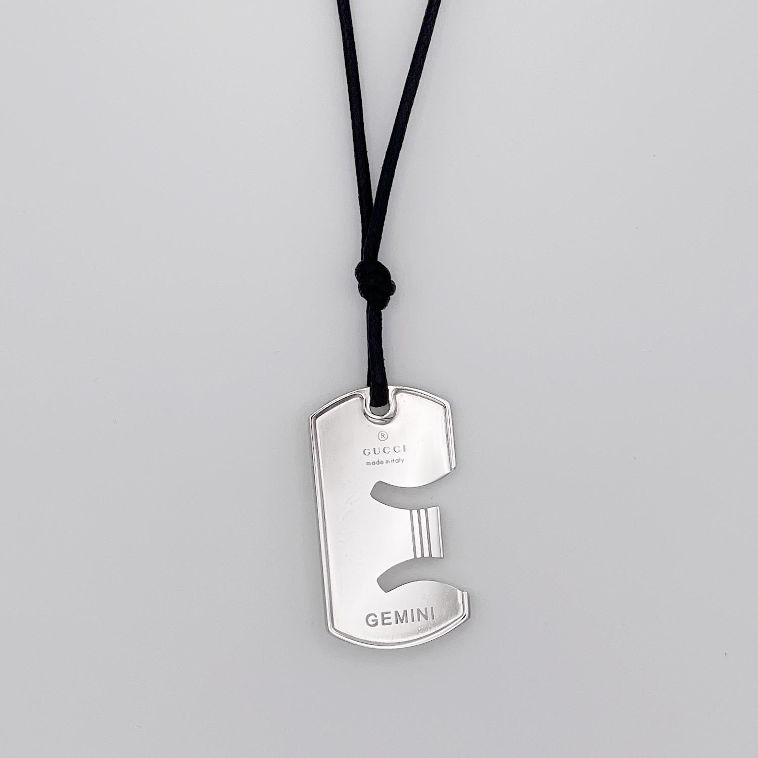 GUCCI グッチ 星座 ネックレス ドッグタグ SV925 シルバー 双子座 GEMINI