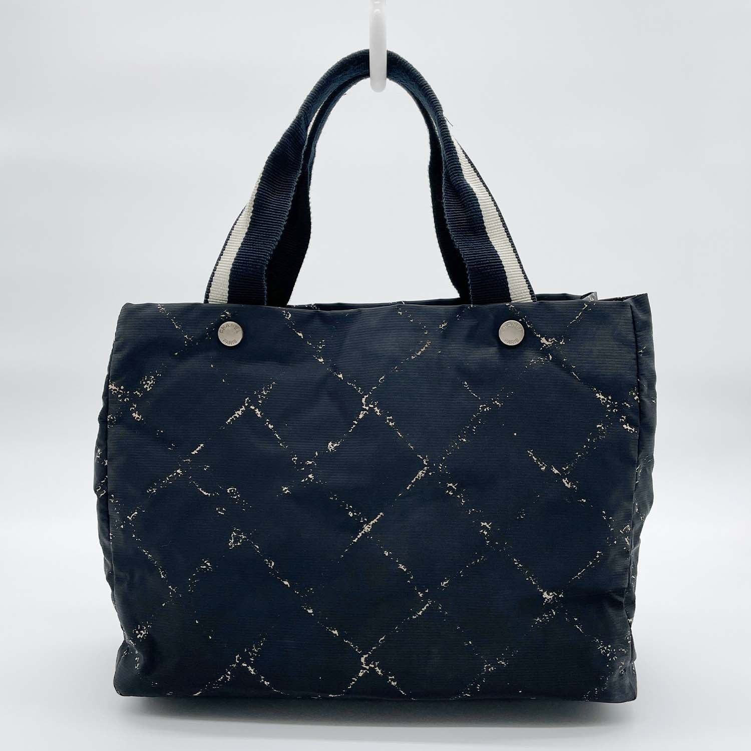 CHANEL シャネル 旧トラベルライン トートバッグ ブラック 袋・カード付