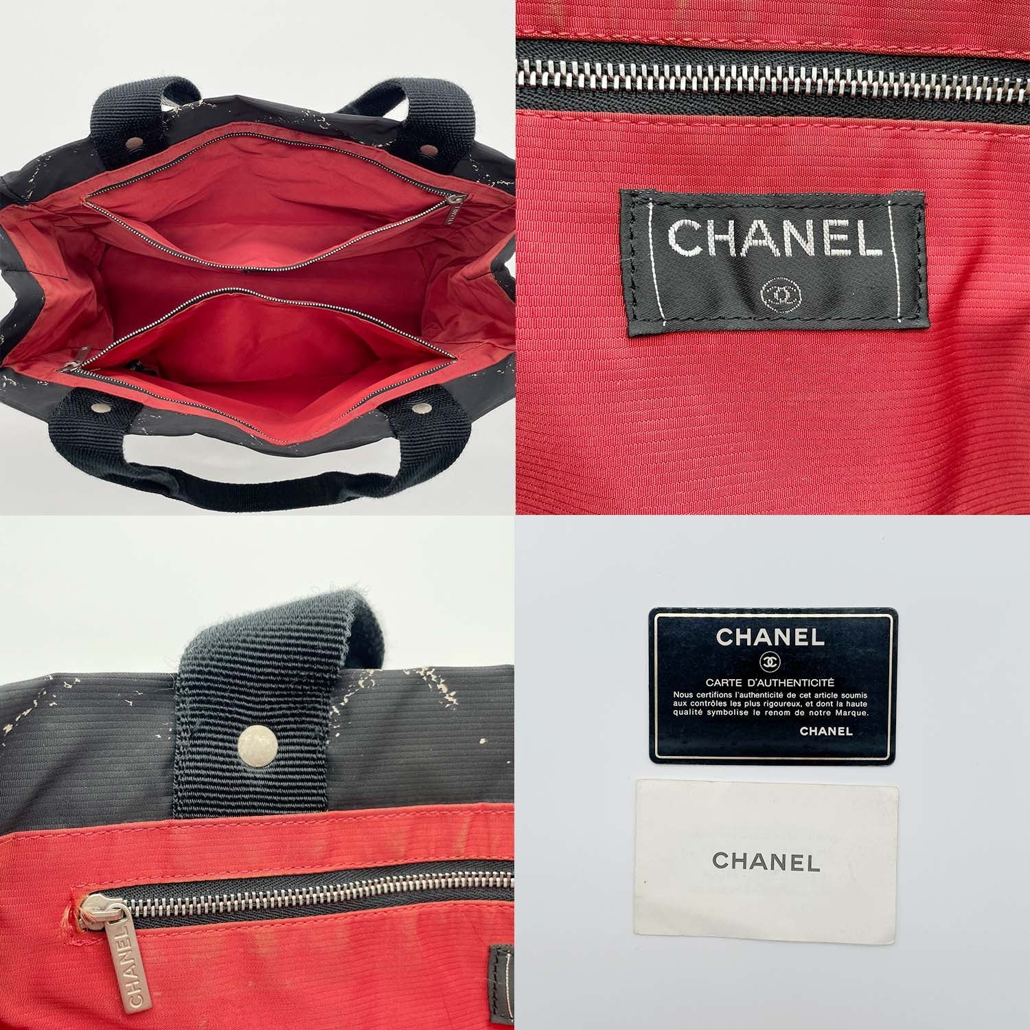 CHANEL シャネル 旧トラベルライン トートバッグ ブラック 袋・カード付
