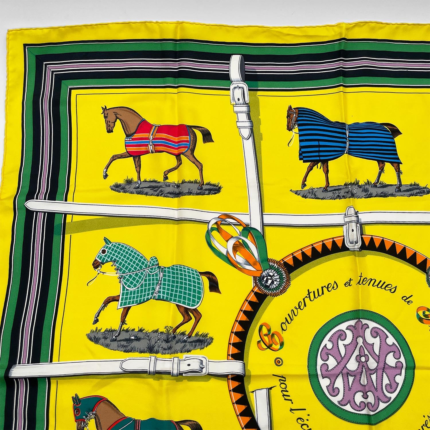 HERMES エルメス カレ90 COUVERTURES ET TENUES 馬着 スカーフ