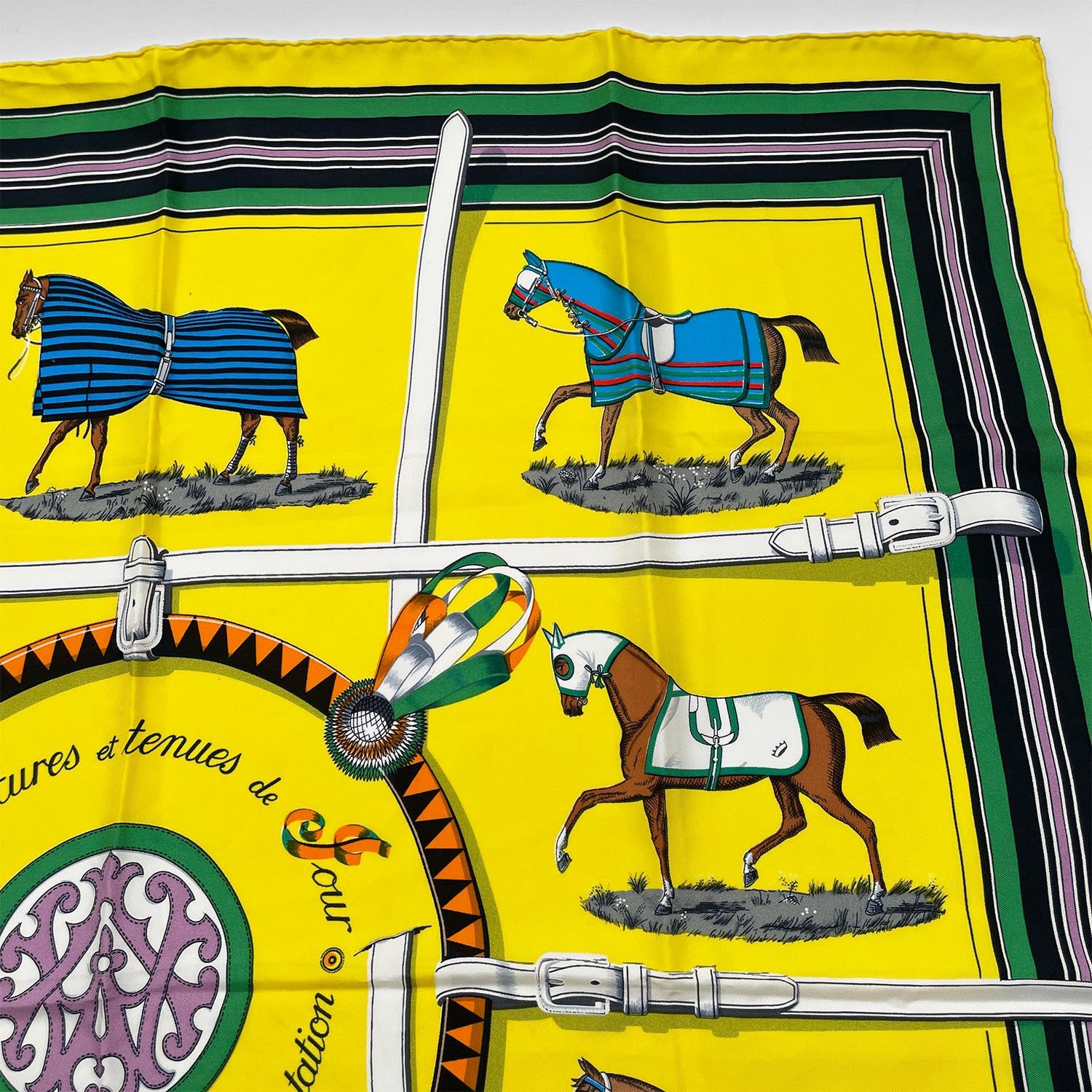 HERMES エルメス カレ90 COUVERTURES ET TENUES 馬着 スカーフ