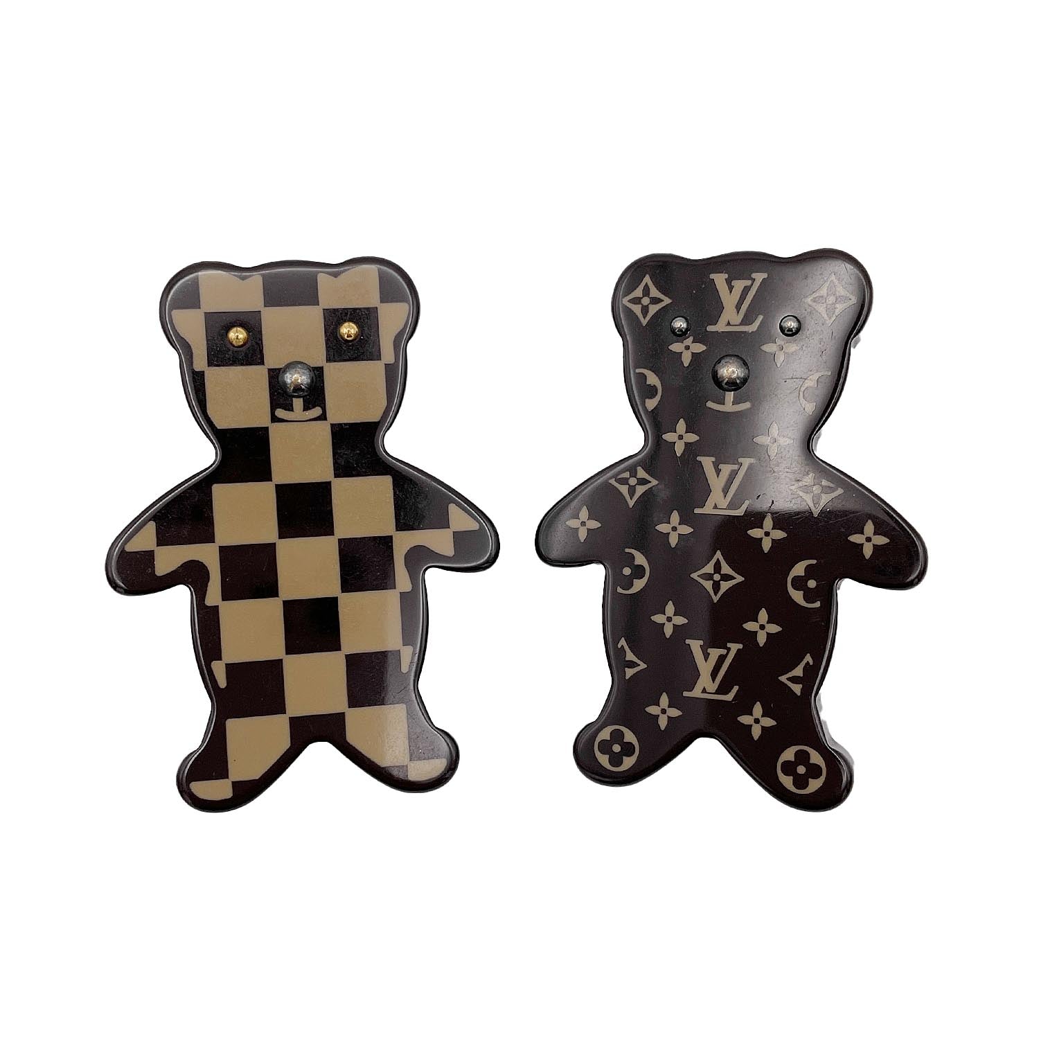 LOUIS VUITTON ルイ・ヴィトン バッジ ブローチ M64939 モノグラム ダミエ クマ