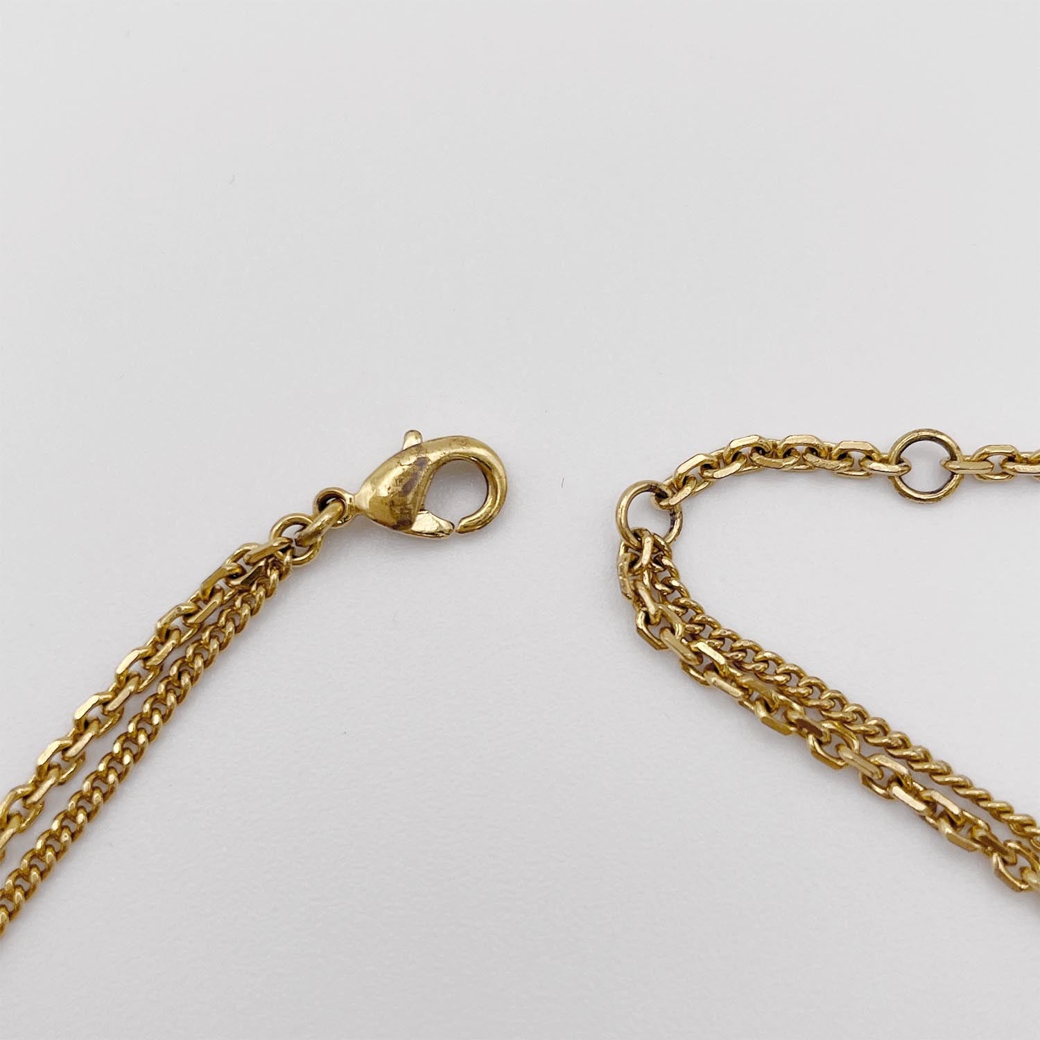Dior ディオール ブレスレット 〜18.5cm CDロゴ スター 2連チェーン クリアストーン