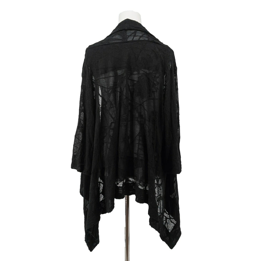 ISSEY MIYAKE HaaT シースルー 刺繍カーディガン ブラック 2
