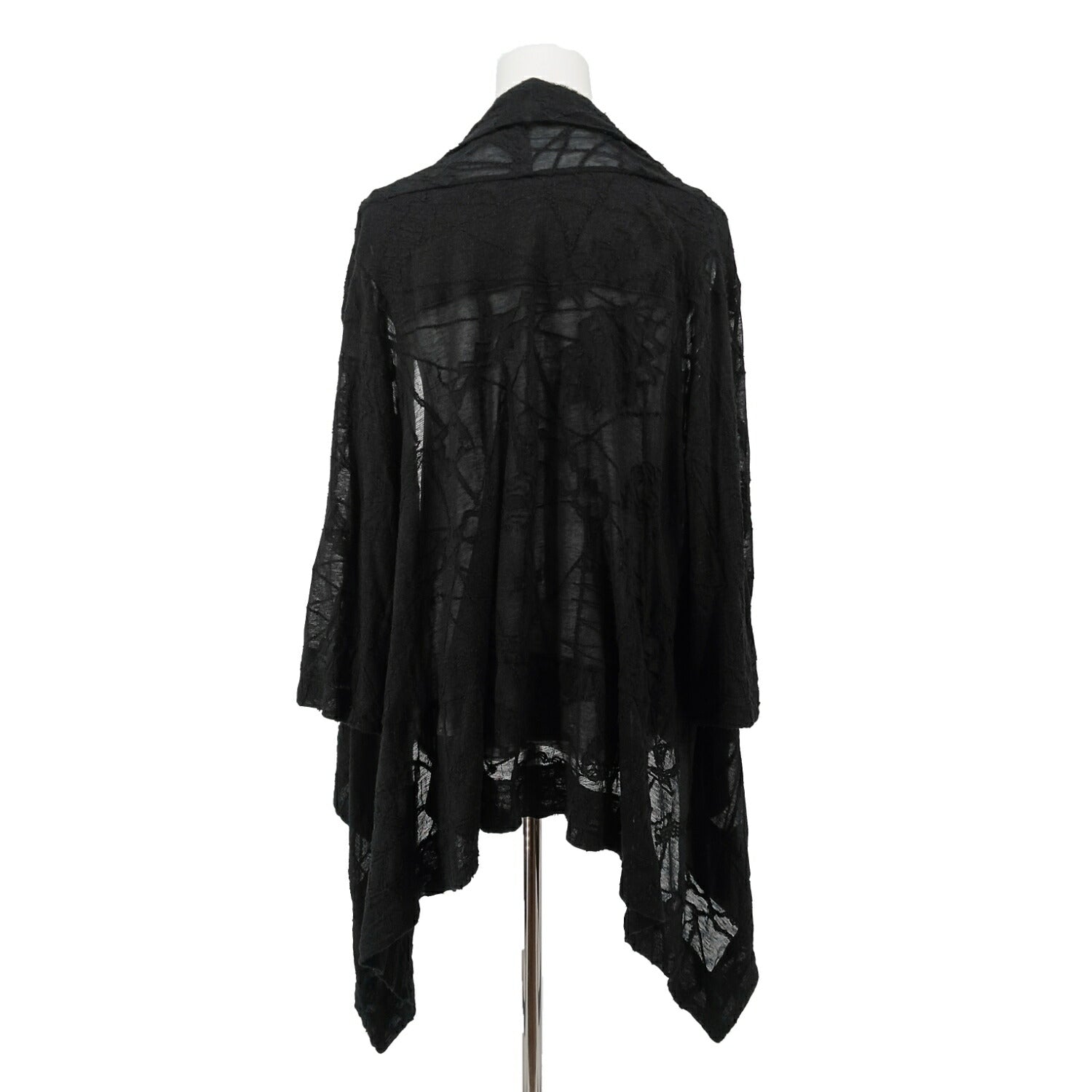 ISSEY MIYAKE HaaT シースルー 刺繍カーディガン ブラック 2