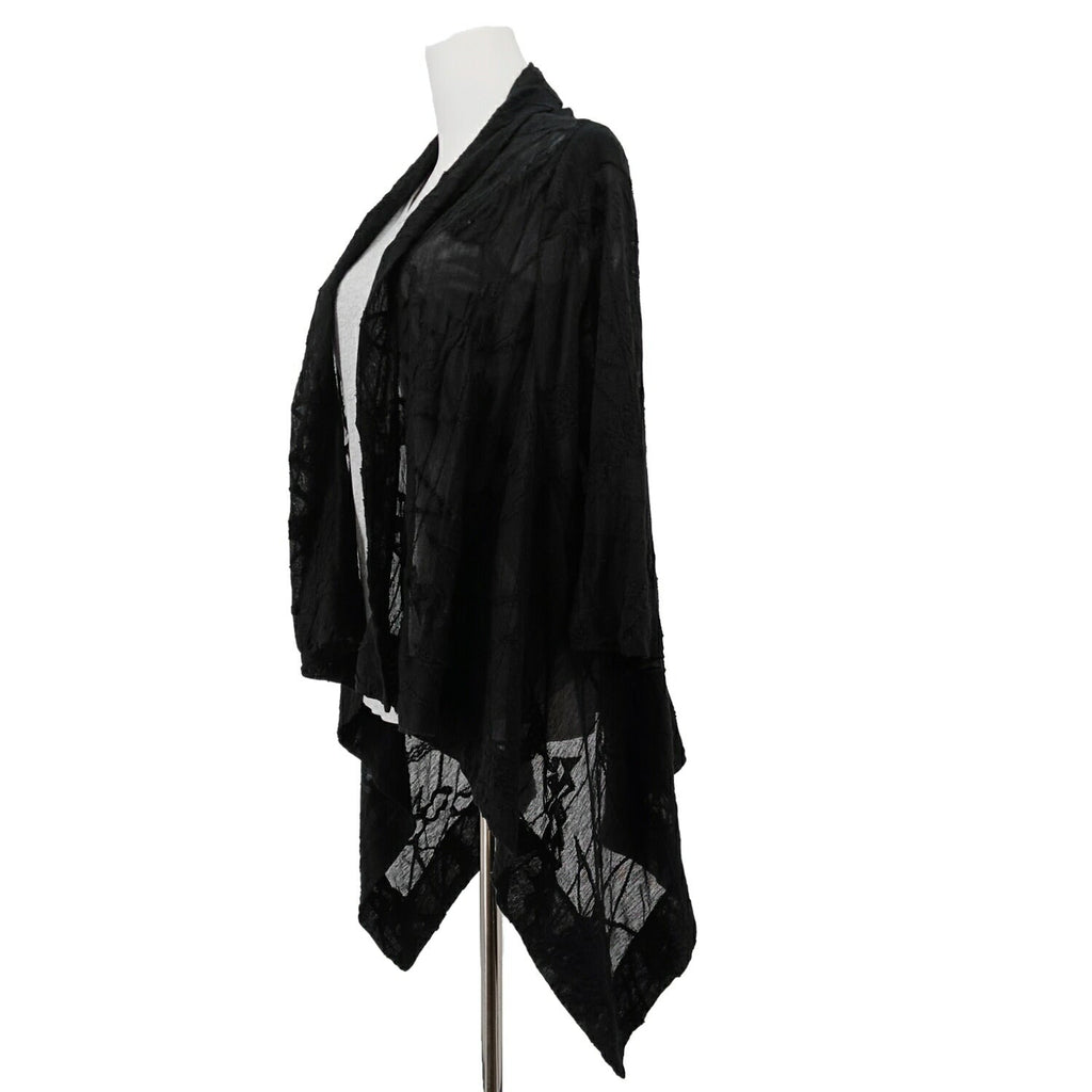 ISSEY MIYAKE HaaT シースルー 刺繍カーディガン ブラック 2