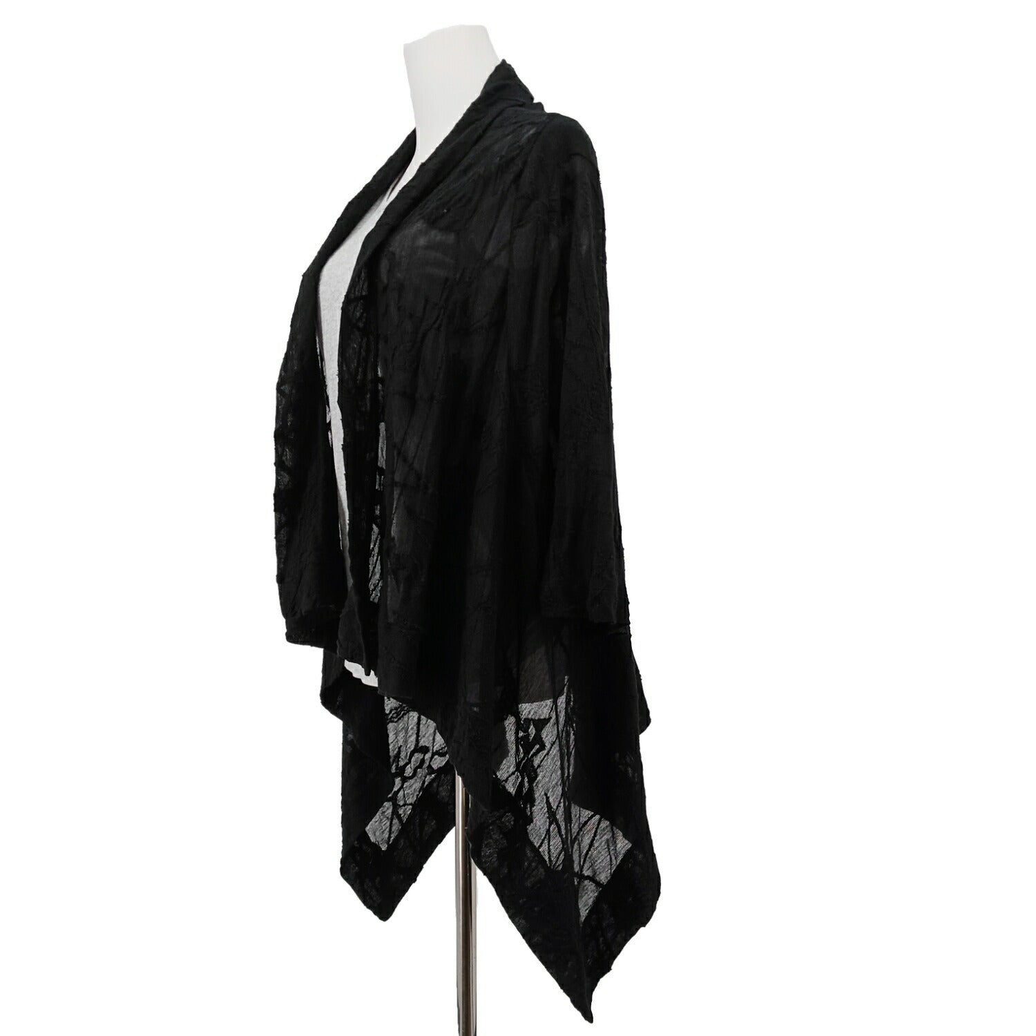 ISSEY MIYAKE HaaT シースルー 刺繍カーディガン ブラック 2