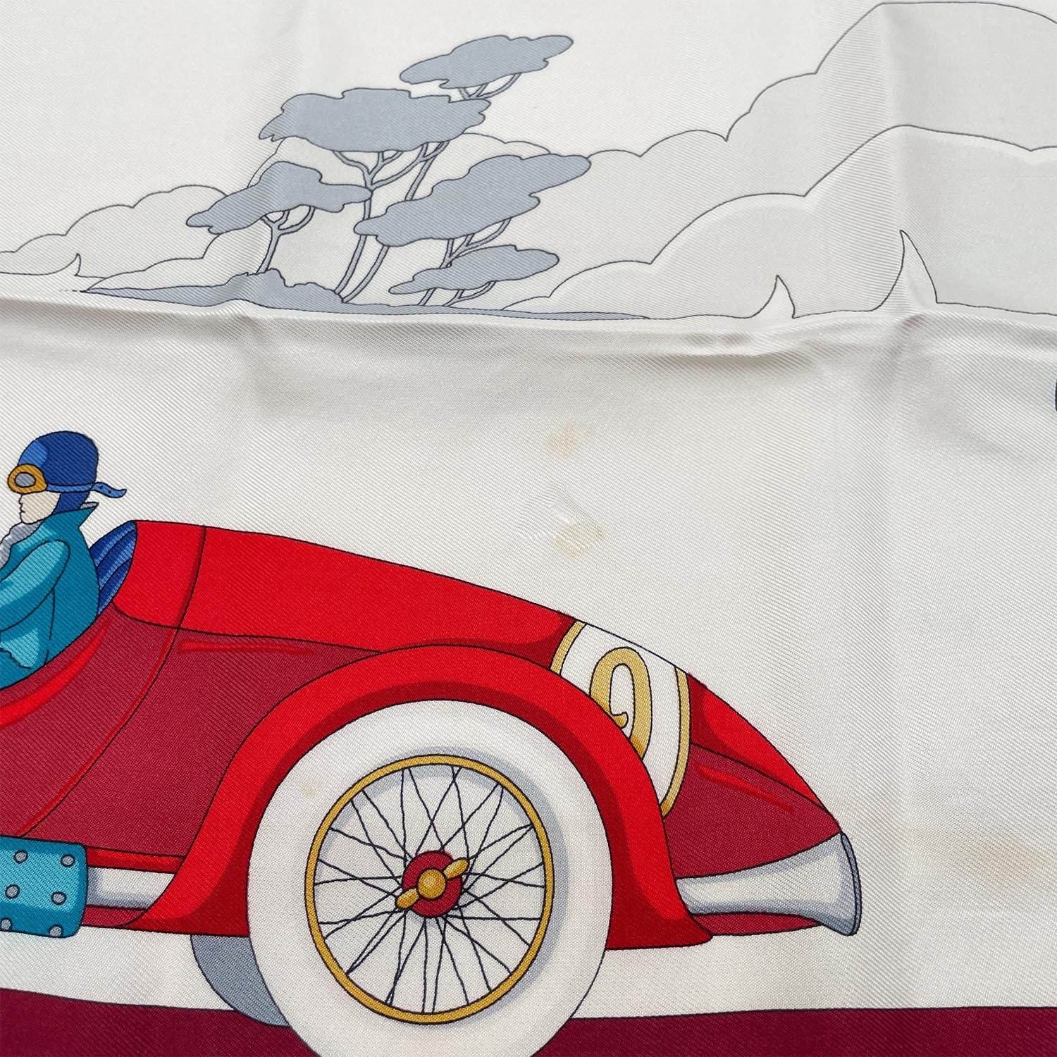 GUCCI グッチ 88cm×90cm スカーフ クラシックカー柄 ボルドー オールド