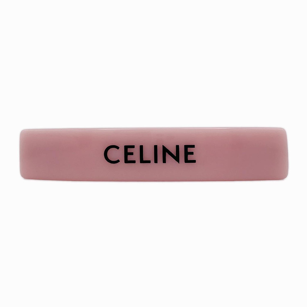 CELINE セリーヌ ロゴ バレッタ レジン ピンク ヘアアクセサリー