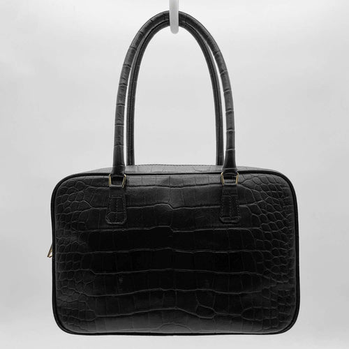 ADMJ アクセソワドゥマドモワゼル ミニ ボストンバッグ28cm ハンド クリアストーン 型押しレザー ダッフル 軽量 KB-020