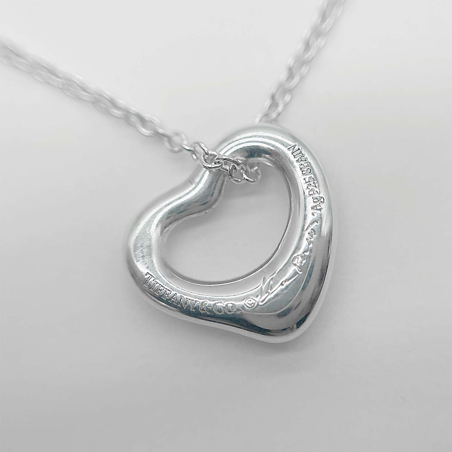 Tiffany&Co. ティファニー ダブル オープンハート ネックレス ペンダント ペレッティ SV925 750 K18PG 新品仕上済 KA-052