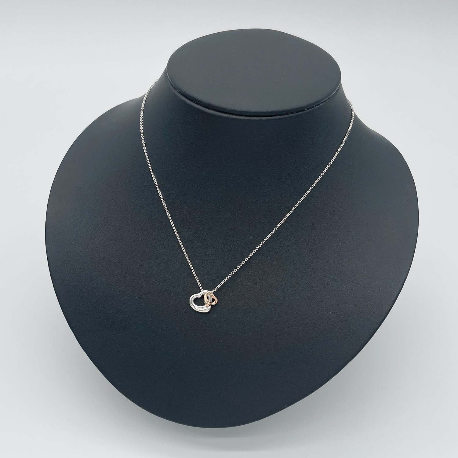 Tiffany&Co. ティファニー ダブル オープンハート ネックレス ペンダント ペレッティ SV925 750 K18PG 新品仕上済 KA-052